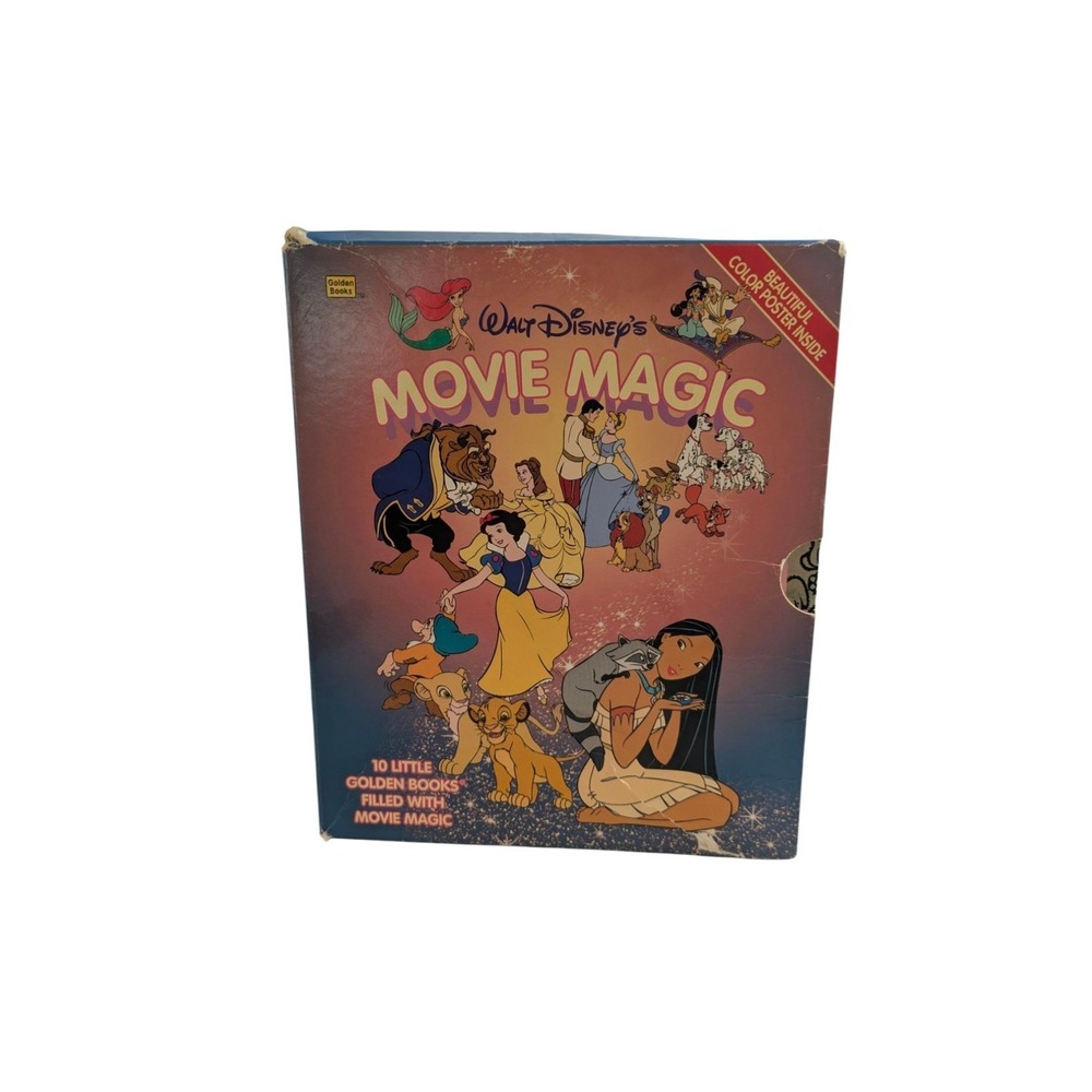 Vintage Walt Disney Little Golden Books Boxed Set 10 Movies Snow white Lion King